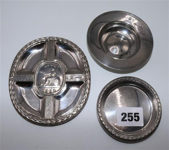 3 x silver dishes